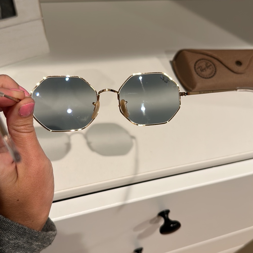 Blue Octogonal Raybans - Picture 3 of 5